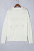 White Pumpkin Yarn Stitch Ribbed Knit Sweater